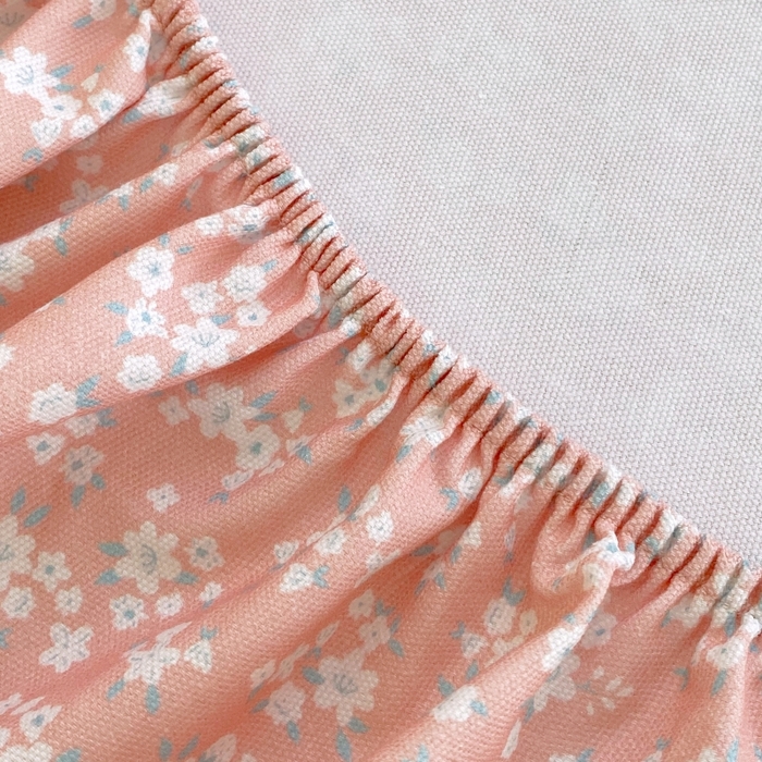 91家纺网 家纺一手货源 找家纺 慕尚家纺 2025新款全棉纯棉老粗布花卉床笠款凉席席子 花语