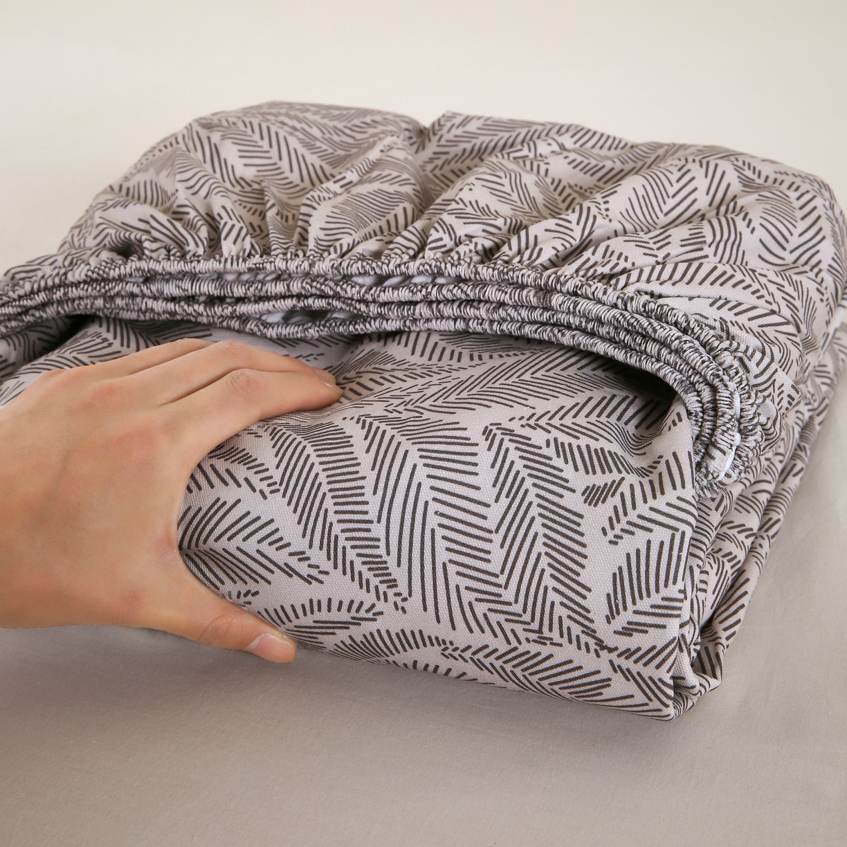 慕尚家纺 2025新款全棉纯棉老粗布花卉床笠款凉席席子 兰羽-叶韵