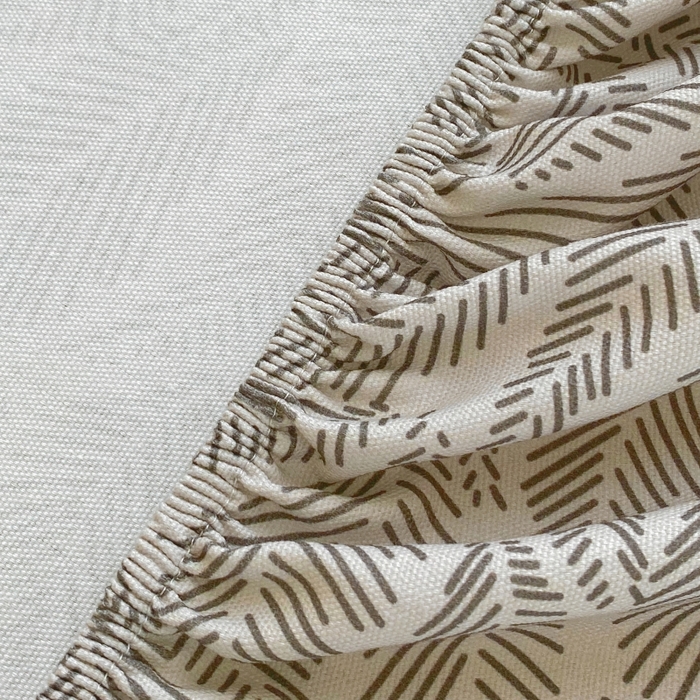 91家纺网 家纺一手货源 找家纺 慕尚家纺 2025新款全棉纯棉老粗布花卉床笠款凉席席子 兰羽-叶韵