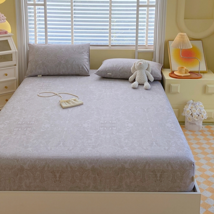 91家纺网 家纺一手货源 找家纺 慕尚家纺 2025新款全棉纯棉老粗布花卉床笠款凉席席子 梦境