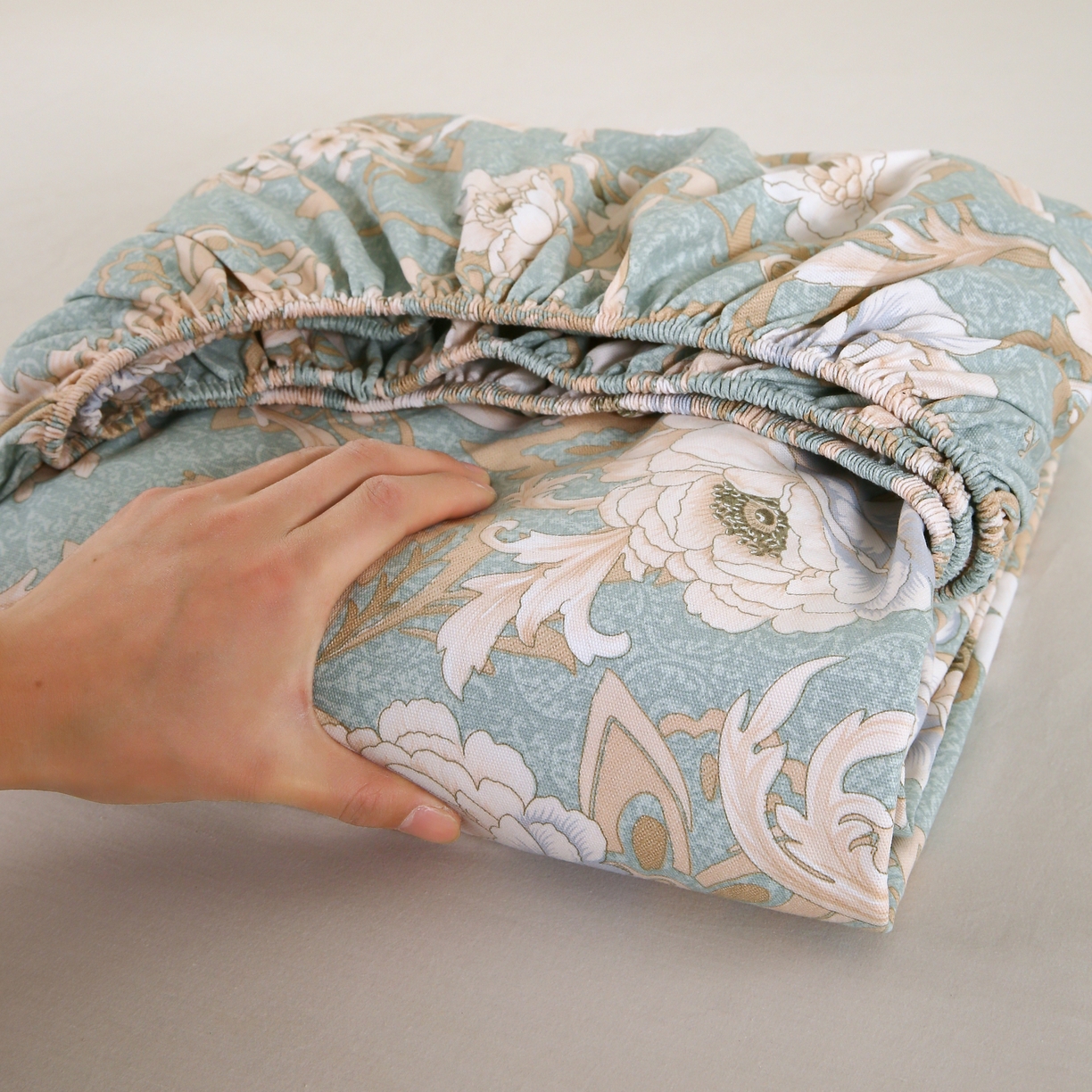 慕尚家纺 2025新款全棉纯棉老粗布花卉床笠款凉席席子 闲趣花开