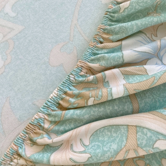 91家纺网 家纺一手货源 找家纺 慕尚家纺 2025新款全棉纯棉老粗布花卉床笠款凉席席子 闲趣花开