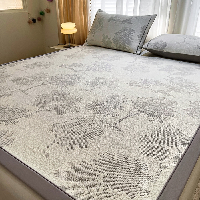 91家纺网 家纺一手货源 找家纺 （总）全季家居 2025新款A类乙纶PE花卉轻奢提花系列凉豆豆席