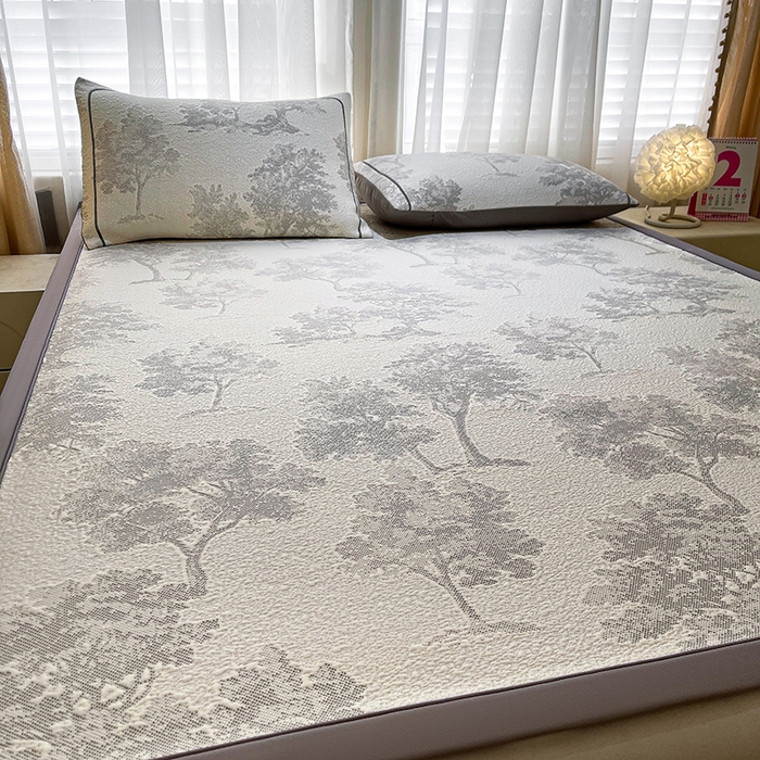 91家纺网 家纺一手货源 找家纺 （总）全季家居 2025新款A类乙纶PE花卉轻奢提花系列凉豆豆席