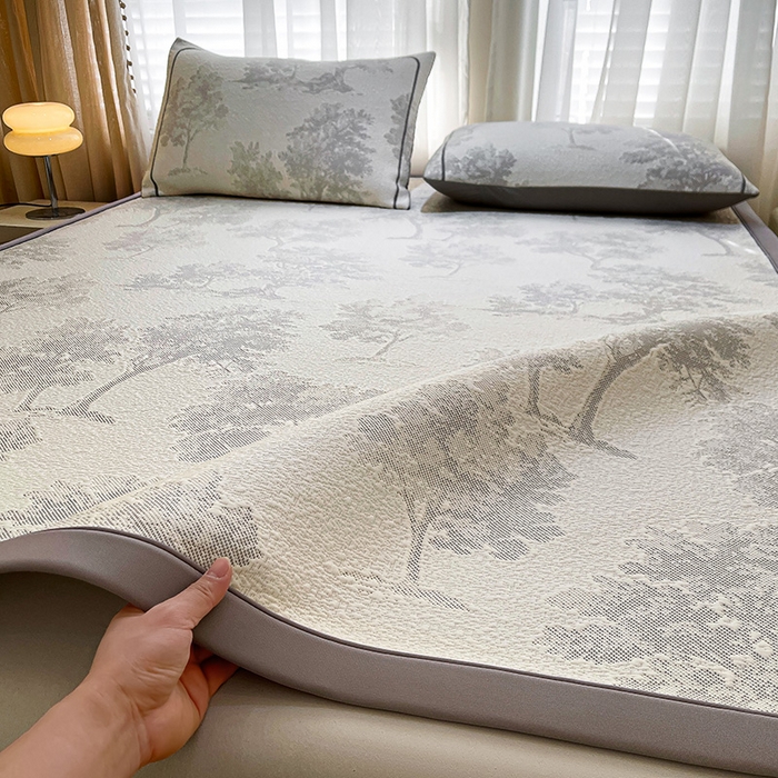 91家纺网 家纺一手货源 找家纺 （总）全季家居 2025新款A类乙纶PE花卉轻奢提花系列凉豆豆席