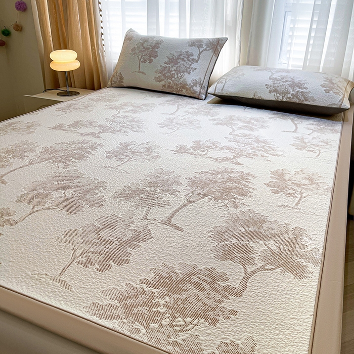 91家纺网 家纺一手货源 找家纺 （总）全季家居 2025新款A类乙纶PE花卉轻奢提花系列凉豆豆席