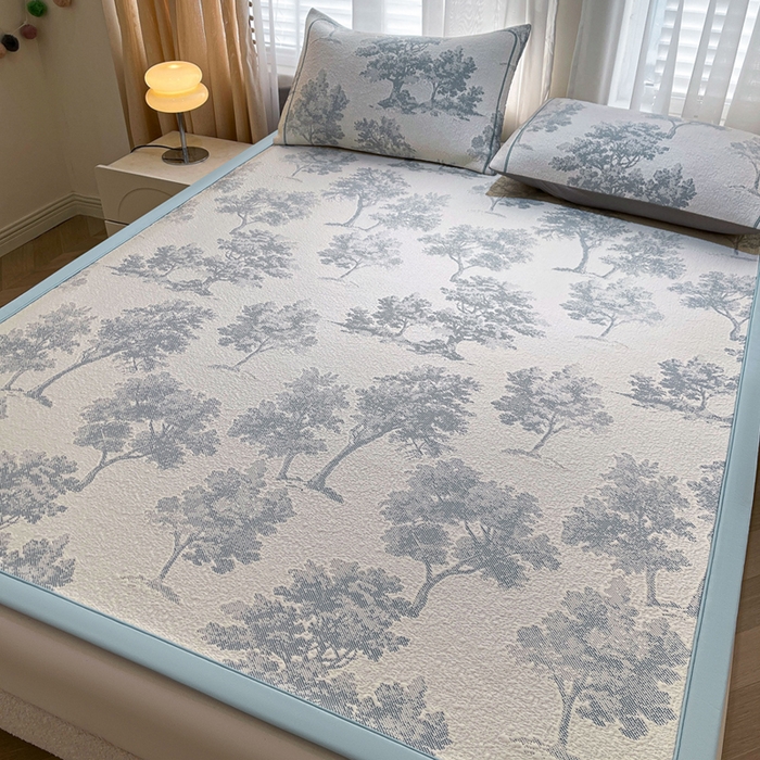 91家纺网 家纺一手货源 找家纺 （总）全季家居 2025新款A类乙纶PE花卉轻奢提花系列凉豆豆席