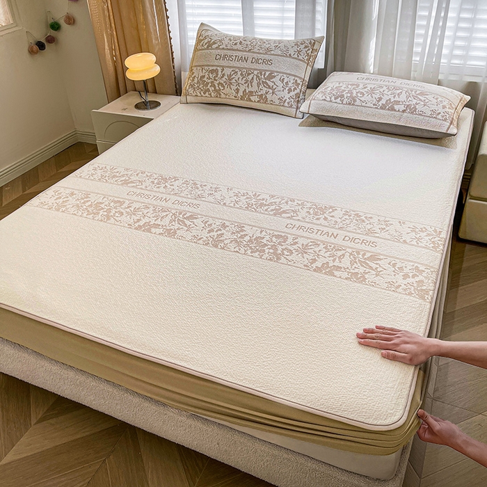 91家纺网 家纺一手货源 找家纺 （总）全季家居 2025新款A类乙纶PE花卉轻奢提花系列凉豆豆席