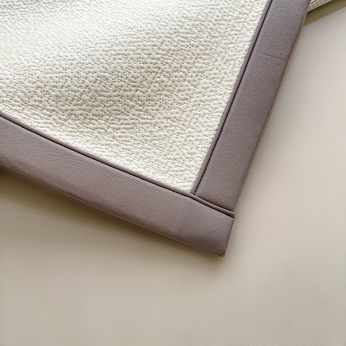 91家纺网 家纺一手货源 找家纺 全季家居 2025新款A类乙纶PE花卉轻奢提花系列凉豆豆席 床席款-浪漫枫林-浅灰