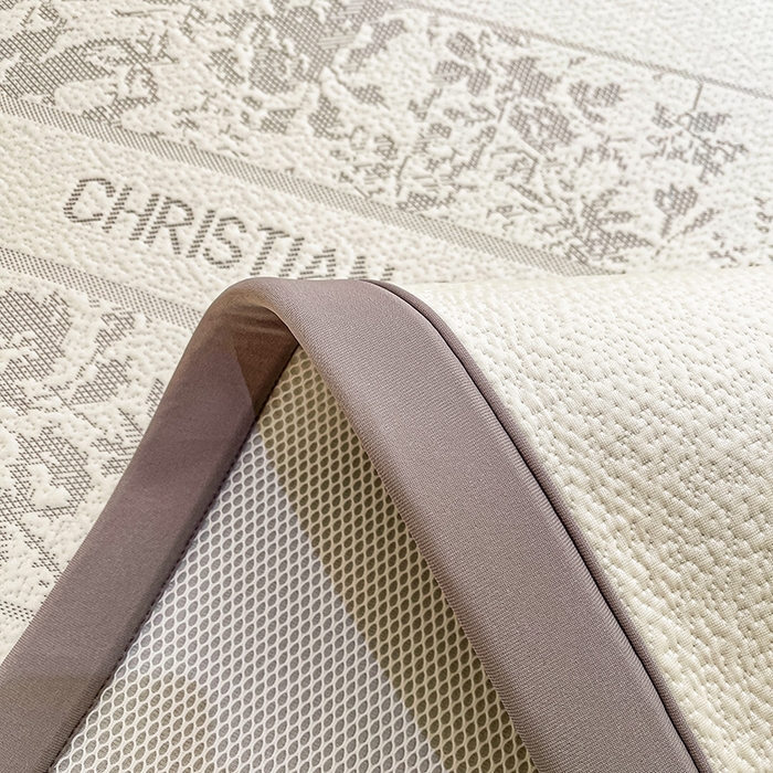 91家纺网 家纺一手货源 找家纺 全季家居 2025新款A类乙纶PE花卉轻奢提花系列凉豆豆席 床席款-浪漫枫林-浅灰