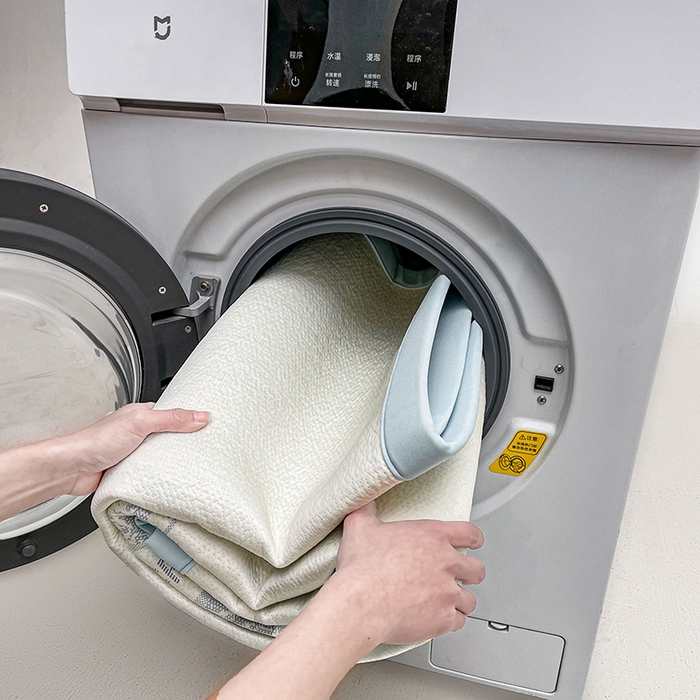 91家纺网 家纺一手货源 找家纺 全季家居 2025新款A类乙纶PE花卉轻奢提花系列凉豆豆席 床席款-浪漫枫林-天蓝