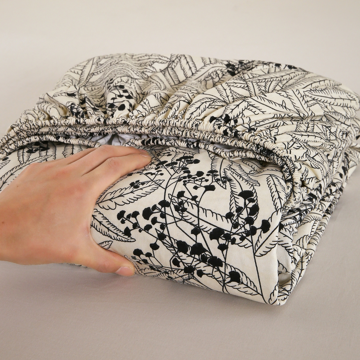 慕尚家纺 2025新款全棉纯棉老粗布花卉床笠款凉席席子 叶纷飞