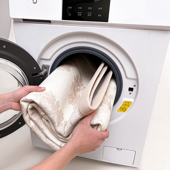 91家纺网 家纺一手货源 找家纺 全季家居 2025新款A类乙纶PE花卉轻奢提花系列凉豆豆席 床席款-迷雾森林-浅咖