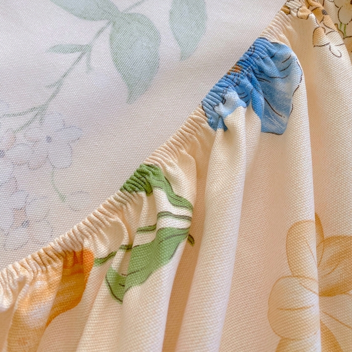 91家纺网 家纺一手货源 找家纺 慕尚家纺 2025新款全棉纯棉老粗布花卉床笠款凉席席子 依恋