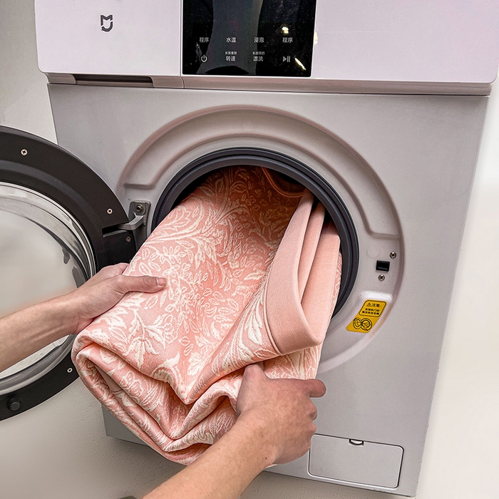 91家纺网 家纺一手货源 找家纺 全季家居 2025新款A类乙纶PE花卉轻奢提花系列凉豆豆席 床席款-麋鹿花园-淡粉