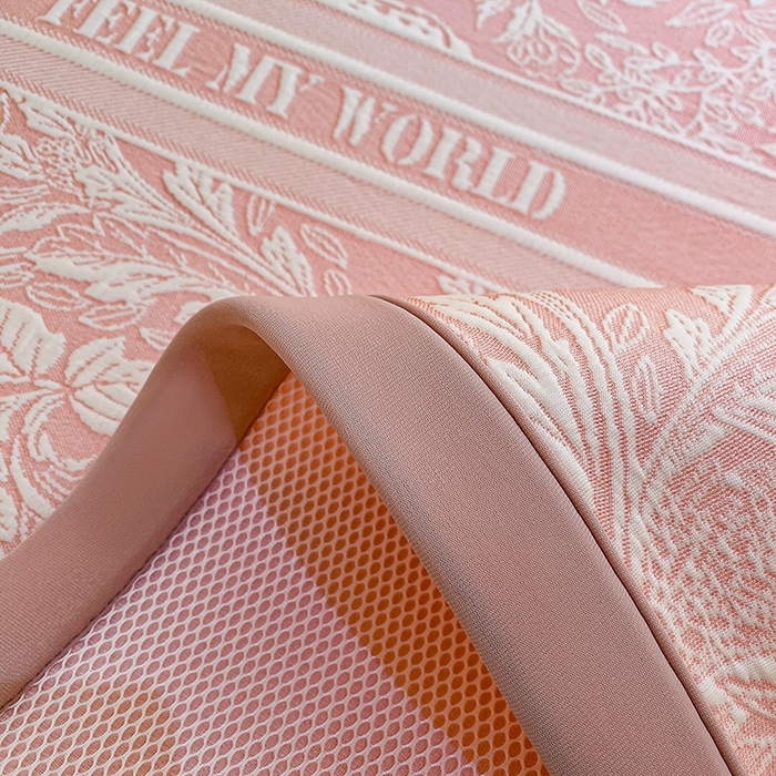 91家纺网 家纺一手货源 找家纺 全季家居 2025新款A类乙纶PE花卉轻奢提花系列凉豆豆席 床席款-麋鹿花园-淡粉
