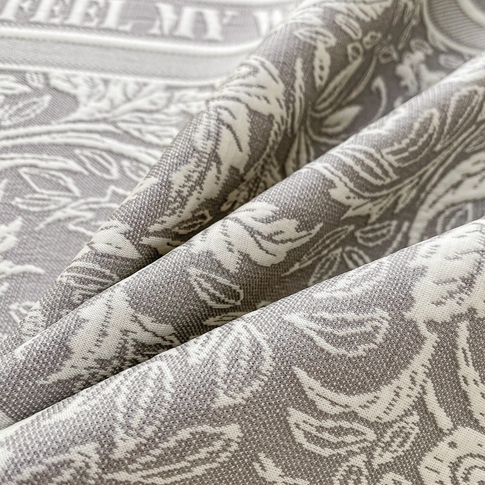 91家纺网 家纺一手货源 找家纺 全季家居 2025新款A类乙纶PE花卉轻奢提花系列凉豆豆席 床席款-麋鹿花园-浅灰