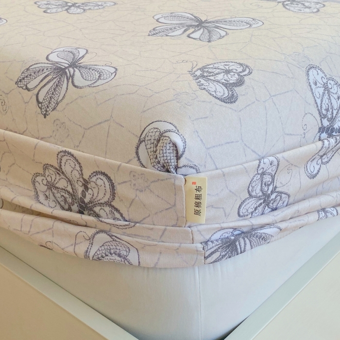 91家纺网 家纺一手货源 找家纺 慕尚家纺 2025新款全棉纯棉老粗布花卉床笠款凉席席子 约定