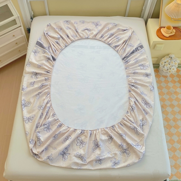 91家纺网 家纺一手货源 找家纺 慕尚家纺 2025新款全棉纯棉老粗布花卉床笠款凉席席子 约定