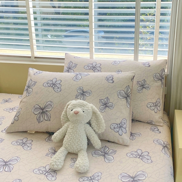 91家纺网 家纺一手货源 找家纺 慕尚家纺 2025新款全棉纯棉老粗布花卉床笠款凉席席子 约定