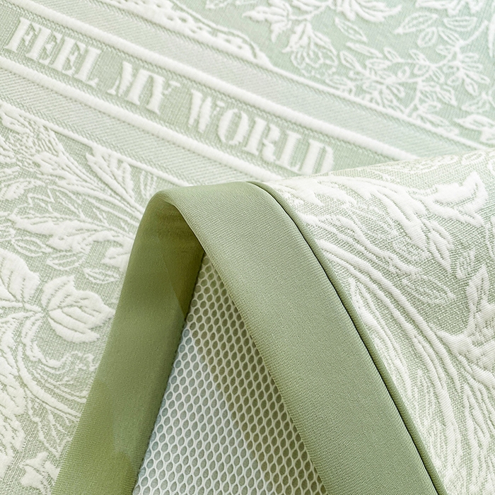 91家纺网 家纺一手货源 找家纺 全季家居 2025新款A类乙纶PE花卉轻奢提花系列凉豆豆席 床席款-麋鹿花园-水绿