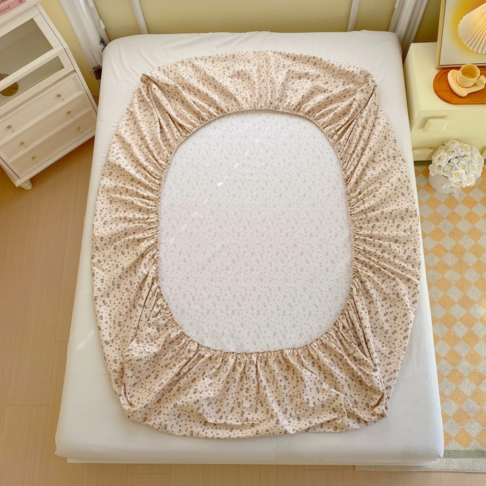 91家纺网 家纺一手货源 找家纺 慕尚家纺 2025新款全棉纯棉老粗布花卉床笠款凉席席子 紫韵