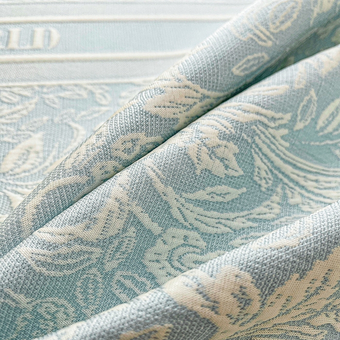 91家纺网 家纺一手货源 找家纺 全季家居 2025新款A类乙纶PE花卉轻奢提花系列凉豆豆席 床席款-麋鹿花园-天蓝