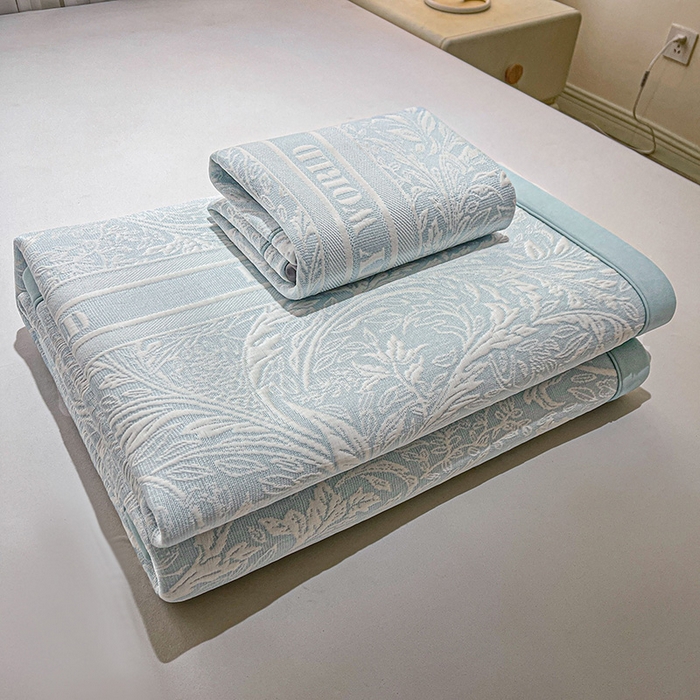 91家纺网 家纺一手货源 找家纺 全季家居 2025新款A类乙纶PE花卉轻奢提花系列凉豆豆席 床席款-麋鹿花园-天蓝