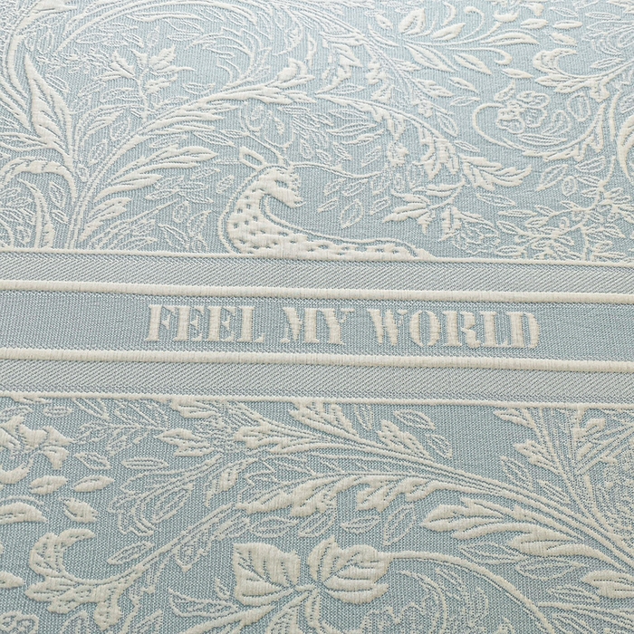 91家纺网 家纺一手货源 找家纺 全季家居 2025新款A类乙纶PE花卉轻奢提花系列凉豆豆席 床席款-麋鹿花园-天蓝