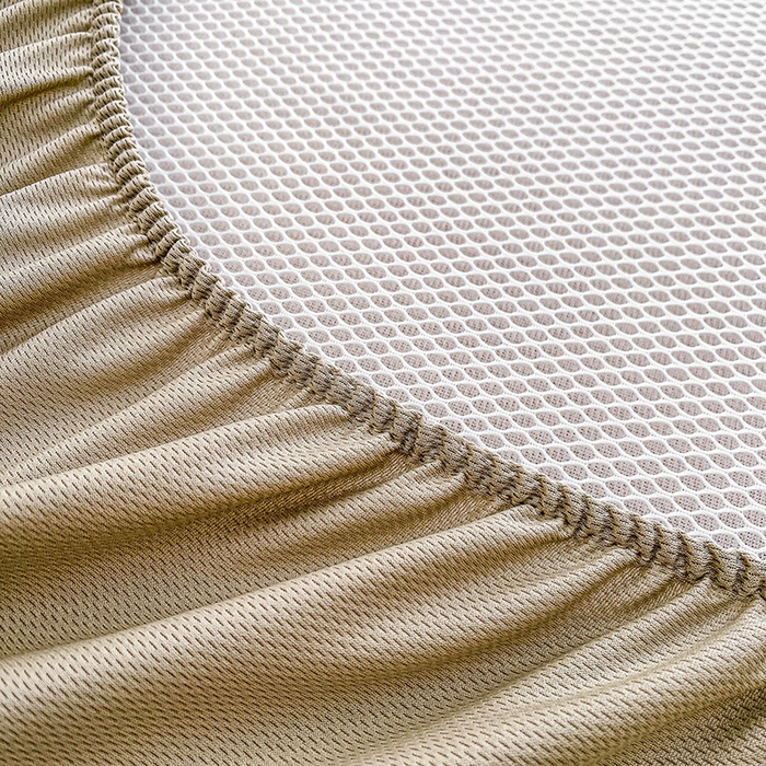 91家纺网 家纺一手货源 找家纺 全季家居 2025新款A类乙纶PE花卉轻奢提花系列凉豆豆席 床笠款-浪漫枫林-浅咖