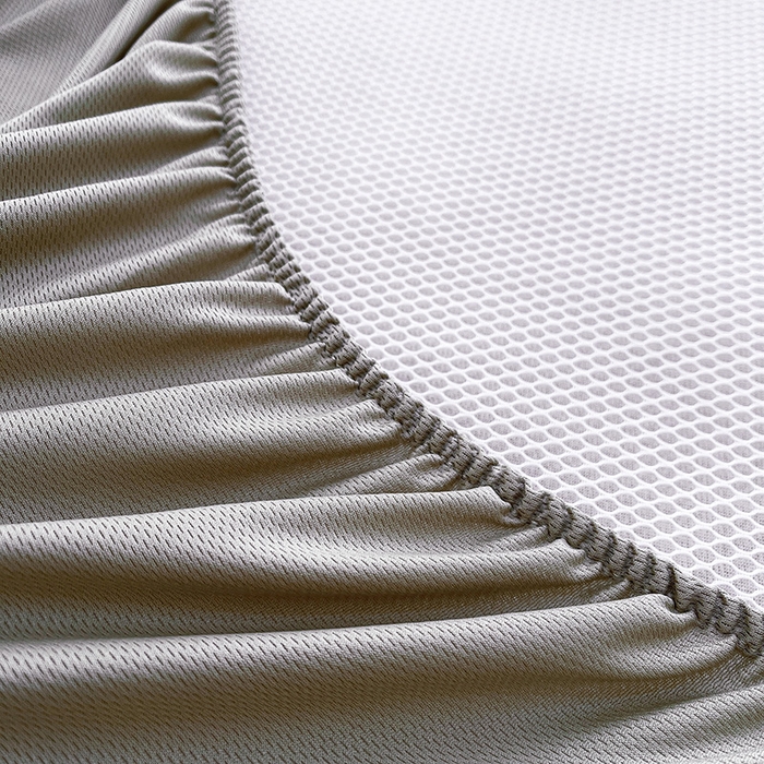 91家纺网 家纺一手货源 找家纺 全季家居 2025新款A类乙纶PE花卉轻奢提花系列凉豆豆席 床笠款-迷雾森林-浅咖