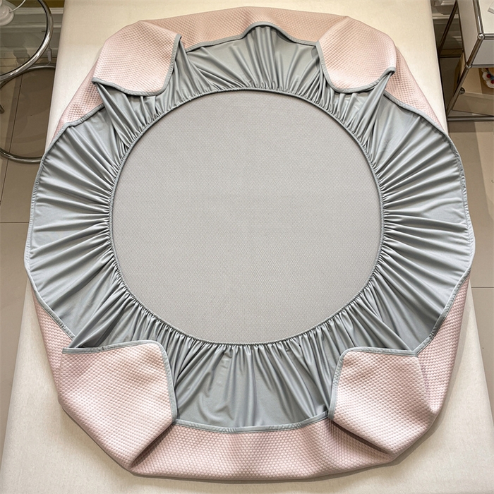 91家纺网 家纺一手货源 找家纺 启程家纺 2025新款凉豆豆复合三明治刺绣款凉席席子-床笠款 好伙伴-粉-床笠款