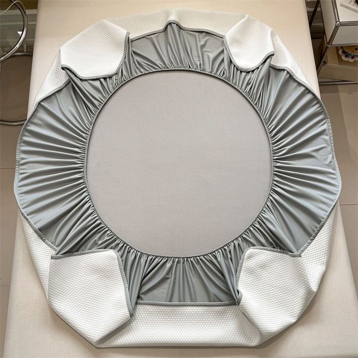 91家纺网 家纺一手货源 找家纺 启程家纺 2025新款凉豆豆复合三明治刺绣款凉席席子-床笠款 小香风-白-床笠款