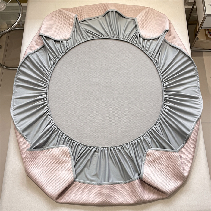 91家纺网 家纺一手货源 找家纺 启程家纺 2025新款凉豆豆复合三明治刺绣款凉席席子-床笠款 熊仔宝贝-粉-床笠款