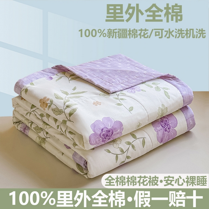 （总）小石头家纺 2025新款里外全棉A类纯棉棉花小碎花夏被包质检=买家秀