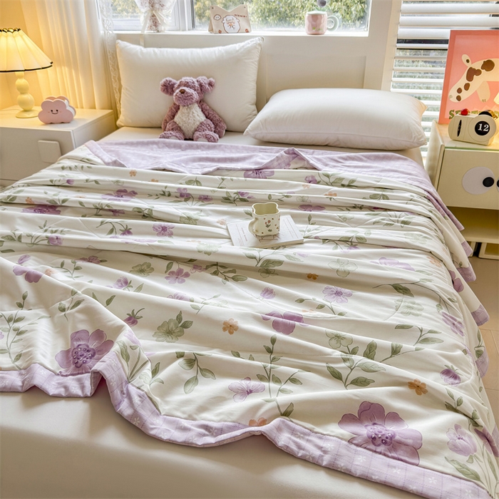 91家纺网 家纺一手货源 找家纺 小石头家纺 2025新款里外全棉A类纯棉棉花小碎花夏被包质检=买家秀 缤纷花朵