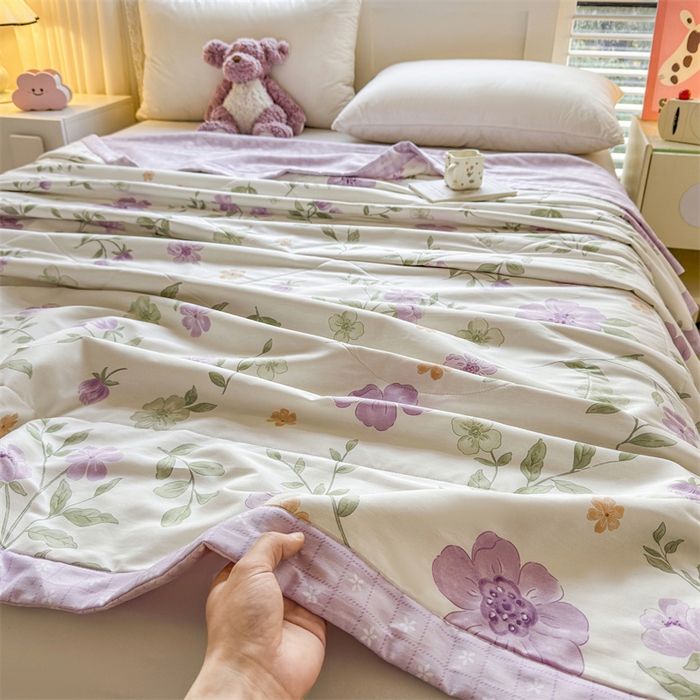 91家纺网 家纺一手货源 找家纺 小石头家纺 2025新款里外全棉A类纯棉棉花小碎花夏被包质检=买家秀 缤纷花朵