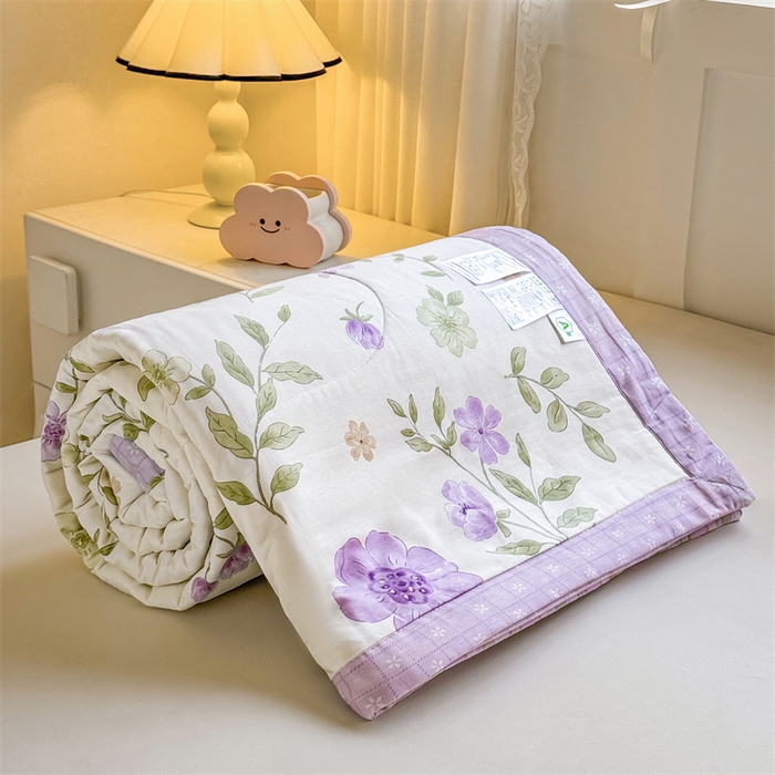 91家纺网 家纺一手货源 找家纺 小石头家纺 2025新款里外全棉A类纯棉棉花小碎花夏被包质检=买家秀 缤纷花朵