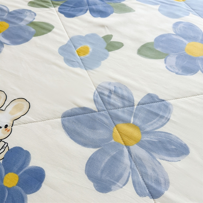 91家纺网 家纺一手货源 找家纺 小石头家纺 2025新款里外全棉A类纯棉棉花小碎花夏被包质检=买家秀 蓝色花海