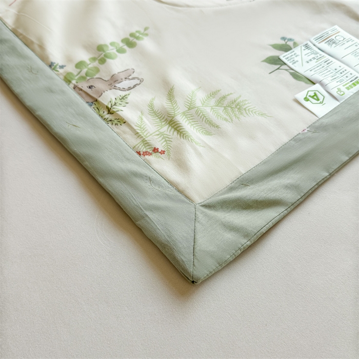 91家纺网 家纺一手货源 找家纺 小石头家纺 2025新款里外全棉A类纯棉棉花小碎花夏被包质检=买家秀 花园小兔