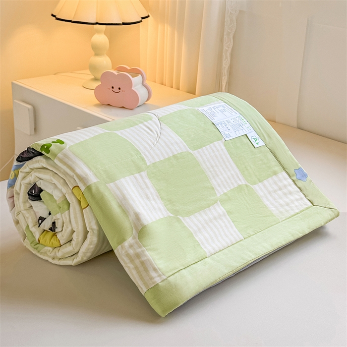 91家纺网 家纺一手货源 找家纺 小石头家纺 2025新款里外全棉A类纯棉棉花小碎花夏被包质检=买家秀 快乐熊猫