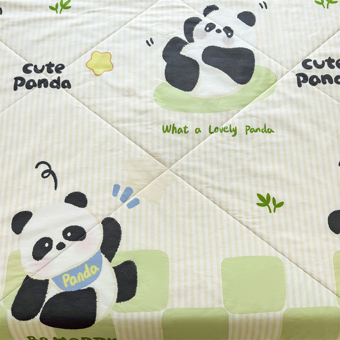 91家纺网 家纺一手货源 找家纺 小石头家纺 2025新款里外全棉A类纯棉棉花小碎花夏被包质检=买家秀 快乐熊猫