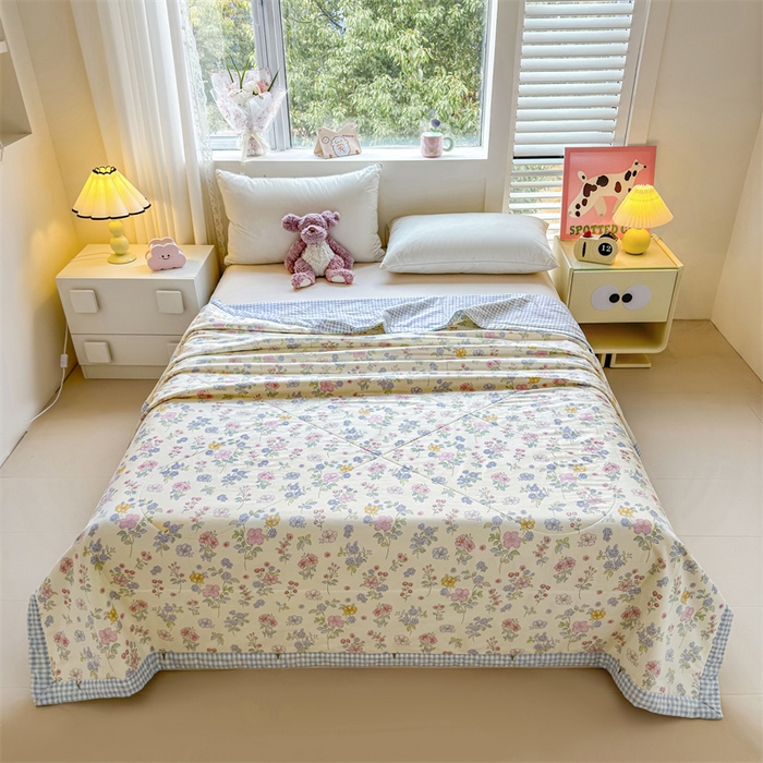 91家纺网 家纺一手货源 找家纺 小石头家纺 2025新款里外全棉A类纯棉棉花小碎花夏被包质检=买家秀 洛城花语