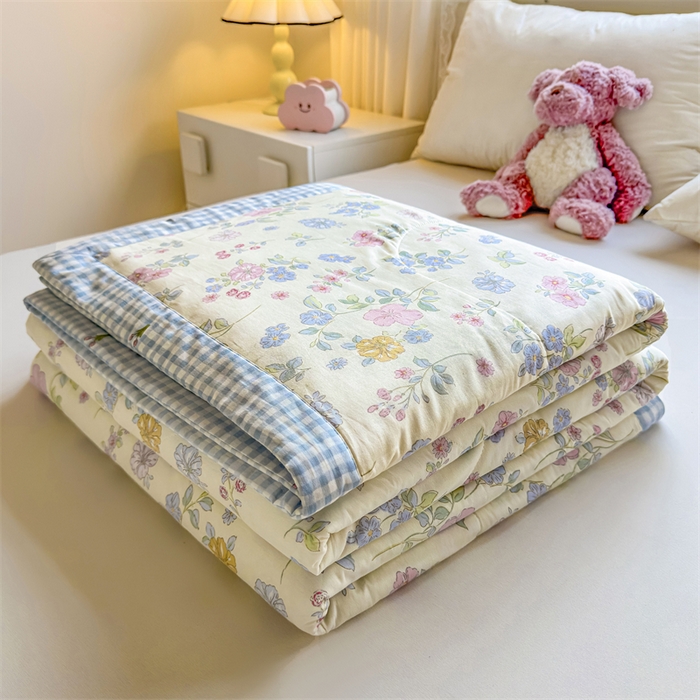 91家纺网 家纺一手货源 找家纺 小石头家纺 2025新款里外全棉A类纯棉棉花小碎花夏被包质检=买家秀 洛城花语