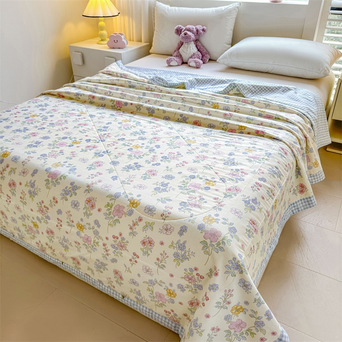 91家纺网 家纺一手货源 找家纺 小石头家纺 2025新款里外全棉A类纯棉棉花小碎花夏被包质检=买家秀 洛城花语