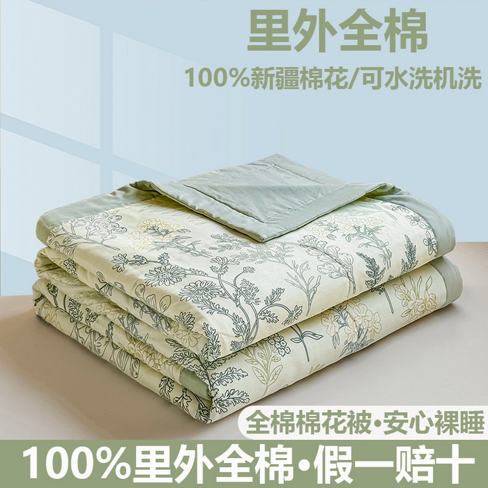 小石头家纺 2025新款里外全棉A类纯棉棉花小碎花夏被包质检=买家秀 热带风情