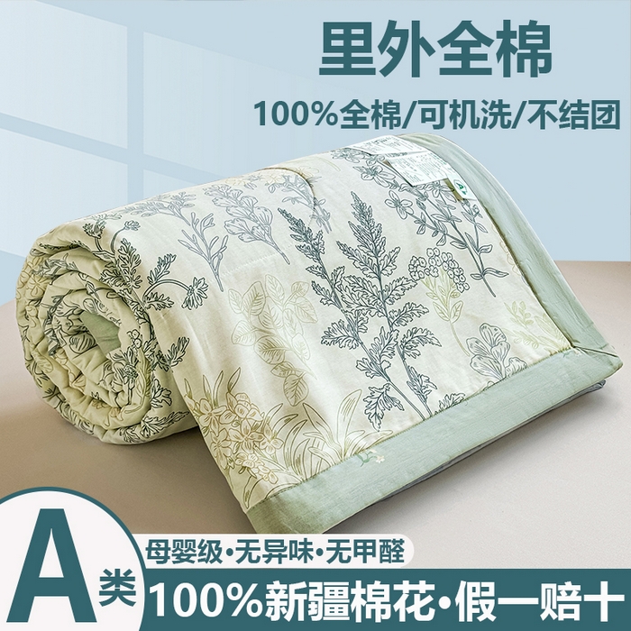 91家纺网 家纺一手货源 找家纺 小石头家纺 2025新款里外全棉A类纯棉棉花小碎花夏被包质检=买家秀 热带风情