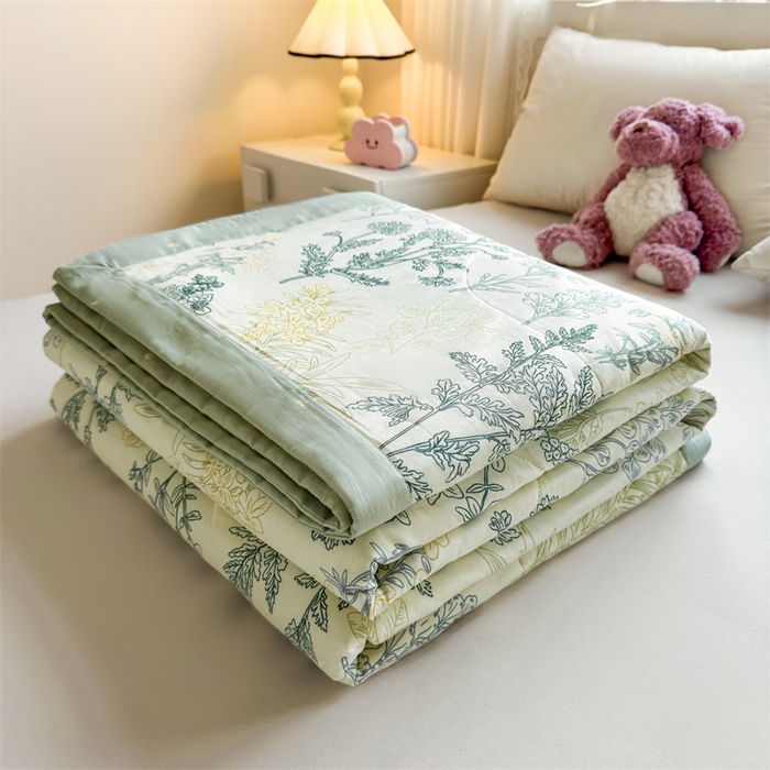 91家纺网 家纺一手货源 找家纺 小石头家纺 2025新款里外全棉A类纯棉棉花小碎花夏被包质检=买家秀 热带风情