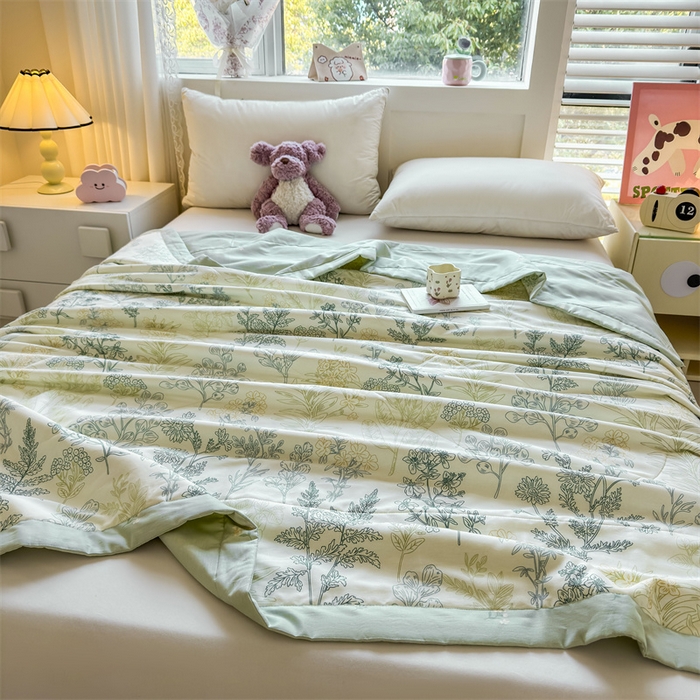 91家纺网 家纺一手货源 找家纺 小石头家纺 2025新款里外全棉A类纯棉棉花小碎花夏被包质检=买家秀 热带风情