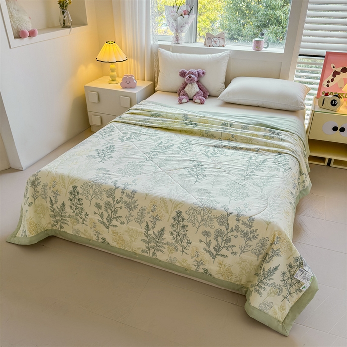 91家纺网 家纺一手货源 找家纺 小石头家纺 2025新款里外全棉A类纯棉棉花小碎花夏被包质检=买家秀 热带风情